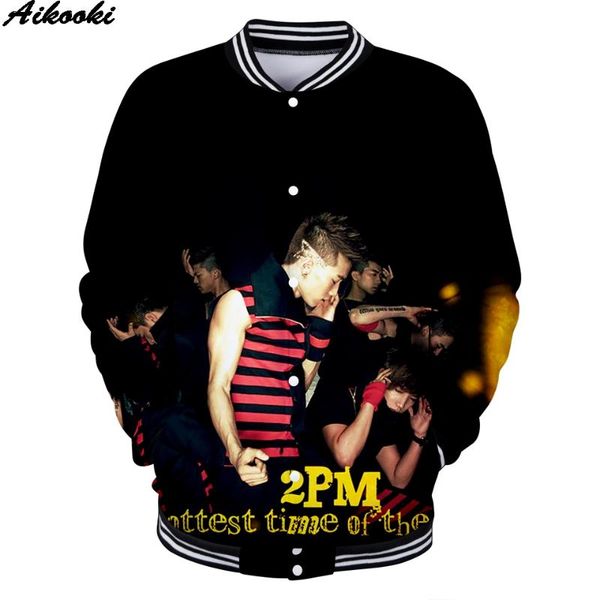 men's jackets 3d baseball jacket singer 2pm sweatshirts men women hip hop jacktes boy girl sweatshirt button, Black;brown